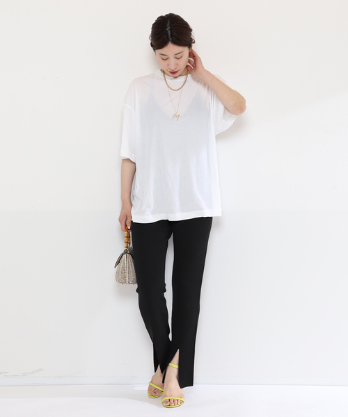 VERMEIL par iena（ヴェルメイユパーイエナ）の「Co/Ace スムースニットパンツ（その他パンツ・レディース・ブラック/ネイビー・36/38）」の7枚目の写真