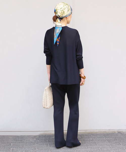 VERMEIL par iena（ヴェルメイユパーイエナ）の「Co/Ace スムースニットパンツ（その他パンツ・レディース・ブラック/ネイビー・36/38）」の18枚目の写真