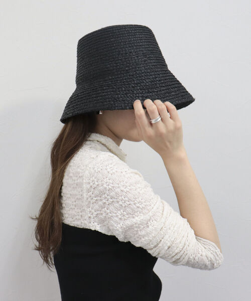 fredy emue（フレディエミュ）の「ラフィアブレードベルハット（ハット・レディース・ブラック/ブラウン/ベージュ・FREE）」の2枚目の写真