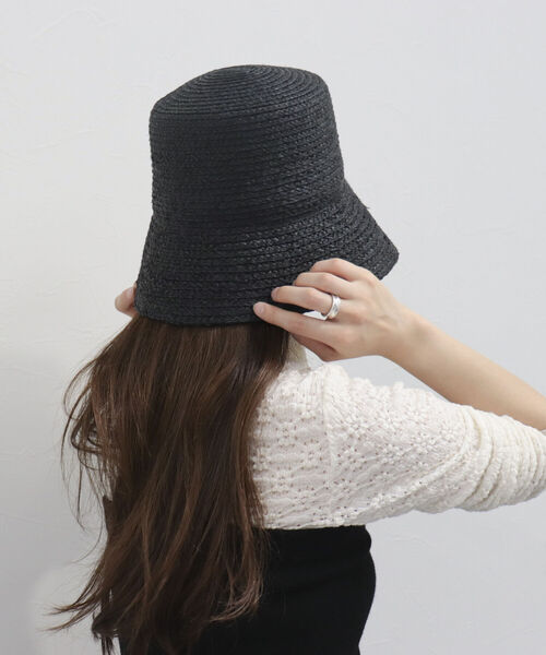 fredy emue（フレディエミュ）の「ラフィアブレードベルハット（ハット・レディース・ブラック/ブラウン/ベージュ・FREE）」の4枚目の写真