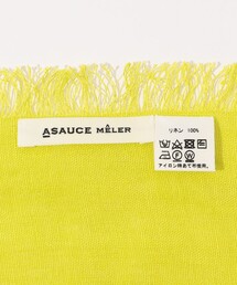 アソースメレ　オーガニックリネン　ストール　オレンジ　定価34,100円 アソースメレ オーガニックリネン ストール オレンジ 定価34,100
