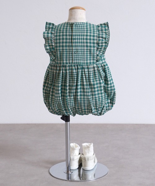 【セール】【Hoppetta(ホッペッタ)】 苺チェックロンパース（ロンパース）｜Hoppetta（ホッペッタ）