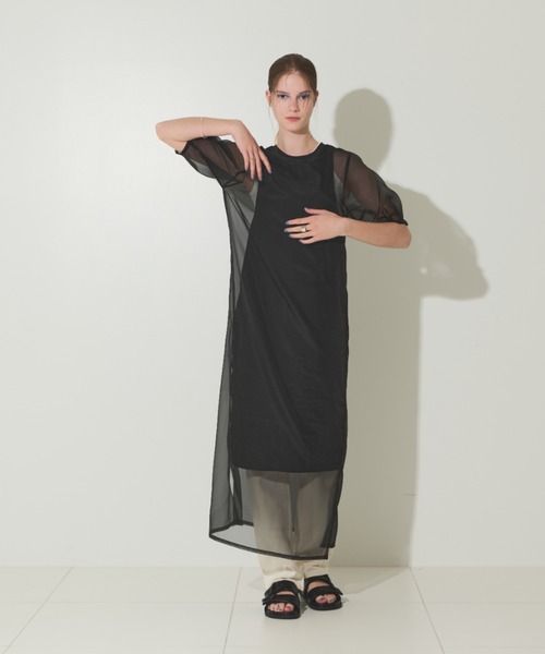 Solace（ソレイス）の「リバーシブルレイヤードワンピース（ワンピース・レディース・ブラック/ベージュ・M/L）」の15枚目の写真