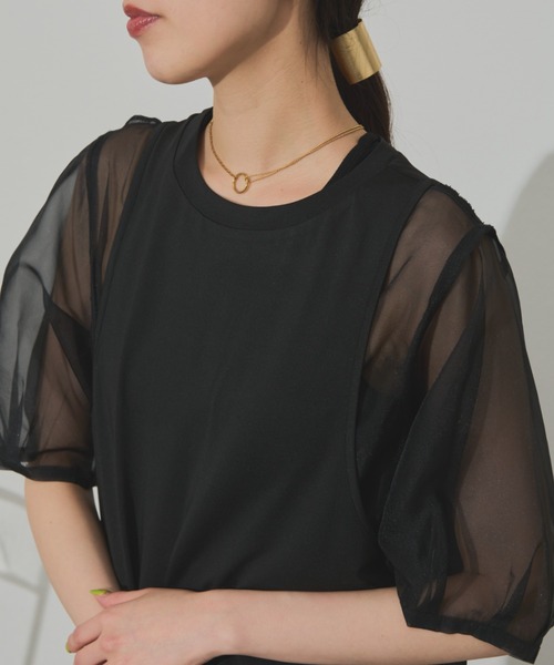 Solace（ソレイス）の「リバーシブルレイヤードワンピース（ワンピース・レディース・ブラック/ベージュ・M/L）」の12枚目の写真