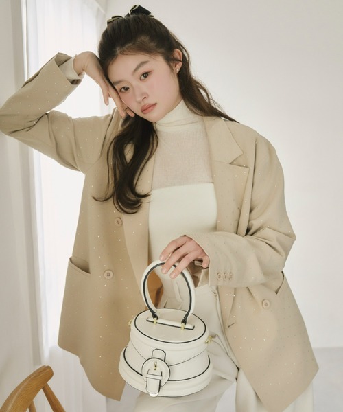 【お値下中】フランス製アンティークバック ファスナー付きレトロバッグ（小）（P'tit fer a cheval /カフェ