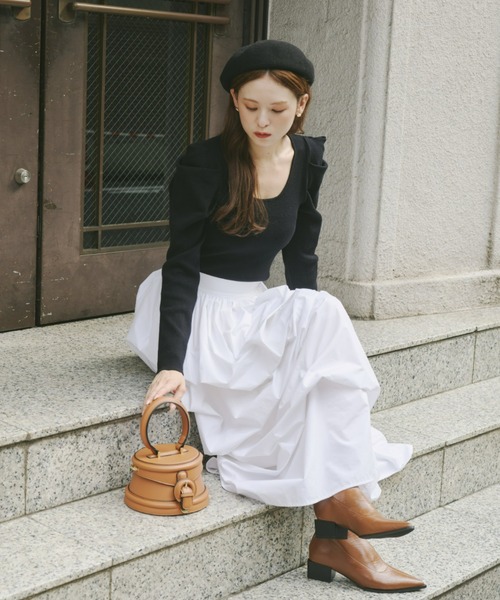 Olu.（オルドット）の「【ロングセラーアイテム】ラウンドレトロボックスバッグ（ハンドバッグ・レディース・ブラック/ホワイト/キャメル/ベージュ/イエロー/ラベンダー/ピンク・FREE）」の22枚目の写真