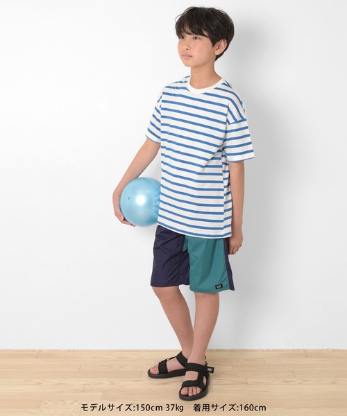 GLAZOS（グラソス）の「【水陸両用】ポリエステル・切り替え配色ショートパンツ（その他パンツ・キッズ・グリーン/グレイッシュブルー・170cm/160cm/140cm/150cm）」の13枚目の写真