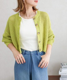 Social GIRL | メッシュサマーニットショートカーディガン(カーディガン/ボレロ)