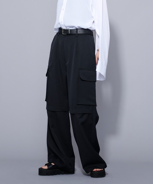 Ellno Loset（エルノロゼット）の「2WAYスリットカーゴパンツ/セットアップ対応（その他パンツ・メンズ・ブラック/ブルー系その他・SMALL/MEDIUM/LARGE）」の4枚目の写真