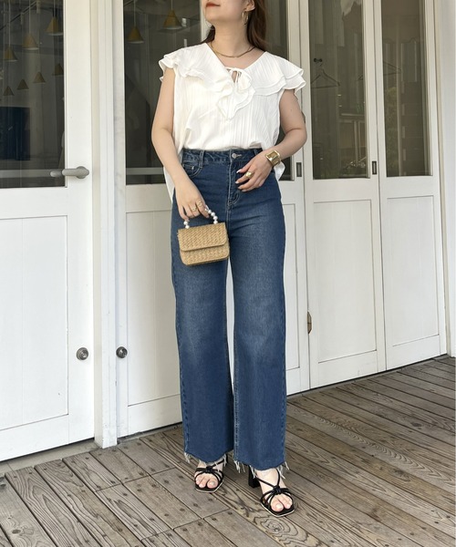 prose verse（プロズヴェール）の「ワイドストレートデニム（デニムパンツ・レディース・サックスブルー/ネイビー/ブルー・MEDIUM）」の8枚目の写真