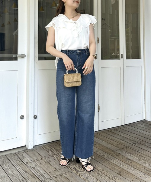 prose verse（プロズヴェール）の「ワイドストレートデニム（デニムパンツ・レディース・サックスブルー/ネイビー/ブルー・MEDIUM）」の9枚目の写真