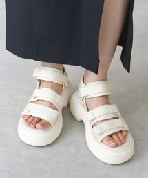 Liberty doll /厚底スポーツサンダル レディース 軽量 5cm厚底 スポサン ベルクロサンダル スポーツサンダル ストラップサンダル クッションソール 韓国ファッション (4168)