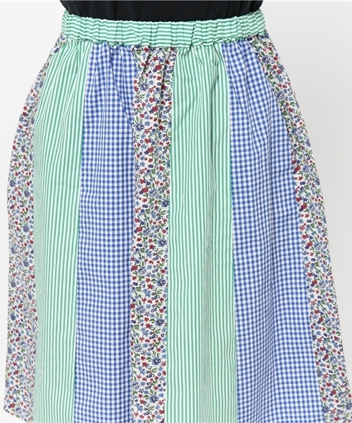 POU DOU DOU(プードゥドゥ)の「パッチワークスカート(スカート・レディース・グリーン/レッド・03)」の10枚目の写真