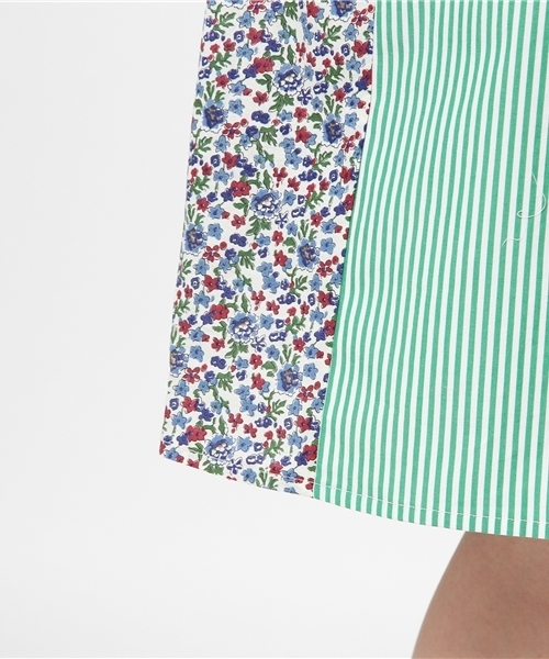 POU DOU DOU(プードゥドゥ)の「パッチワークスカート(スカート・レディース・グリーン/レッド・03)」の4枚目の写真