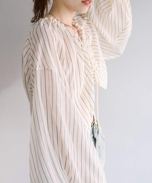 mystic（ミスティック）の「ドロストボレロシャツ（シャツ/ブラウス・レディース・ベージュ/オフホワイト/ピンク・FREE）」の6枚目の写真