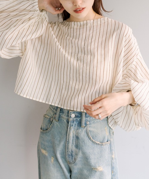 mystic（ミスティック）の「ドロストボレロシャツ（シャツ/ブラウス・レディース・ベージュ/オフホワイト/ピンク・FREE）」の7枚目の写真