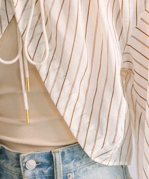 mystic（ミスティック）の「ドロストボレロシャツ（シャツ/ブラウス・レディース・ベージュ/オフホワイト/ピンク・FREE）」の14枚目の写真