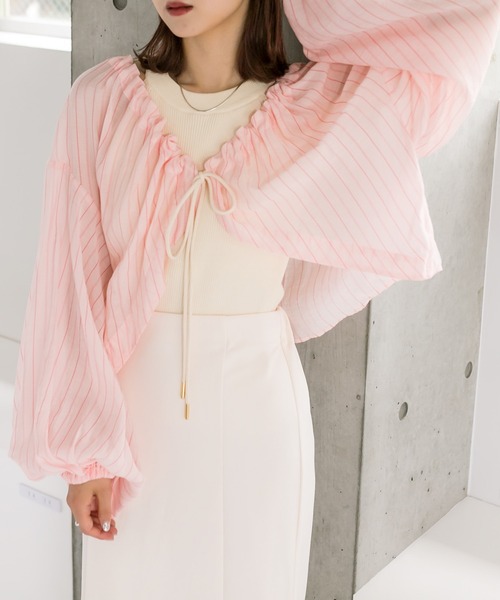 mystic（ミスティック）の「ドロストボレロシャツ（シャツ/ブラウス・レディース・ベージュ/オフホワイト/ピンク・FREE）」の17枚目の写真
