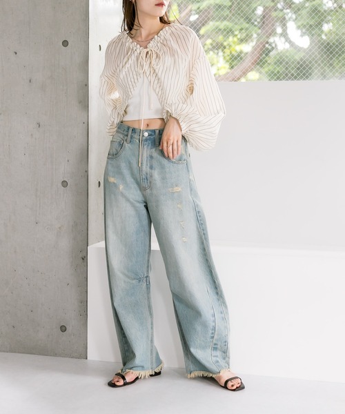 mystic（ミスティック）の「ドロストボレロシャツ（シャツ/ブラウス・レディース・ベージュ/オフホワイト/ピンク・FREE）」の8枚目の写真