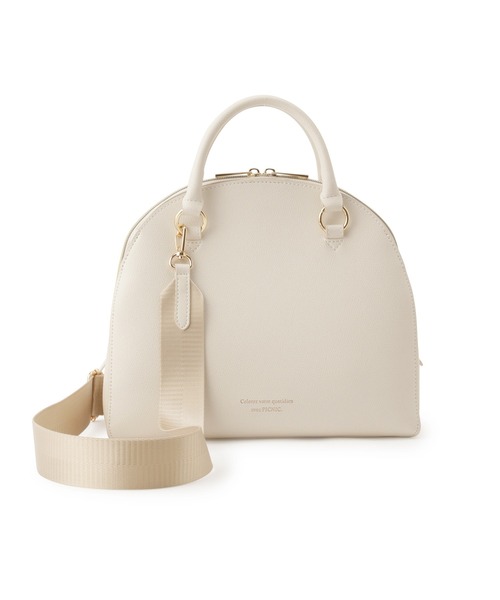 ROPE' PICNIC(ロペピクニック)の「3層ミドルラウンドシェイプボストン&ワイドショルダーバッグ(ボストンバッグ・レディース・ブラック/キナリ・FREE)」の9枚目の写真
