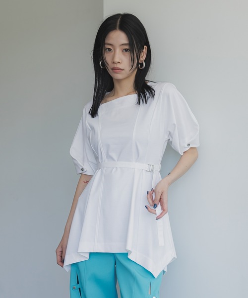 UNITED TOKYO（ユナイテッドトウキョウ）の「ロベルトカットソーブラウス（Tシャツ/カットソー・レディース・ホワイト/ブラック・FREE）」の4枚目の写真