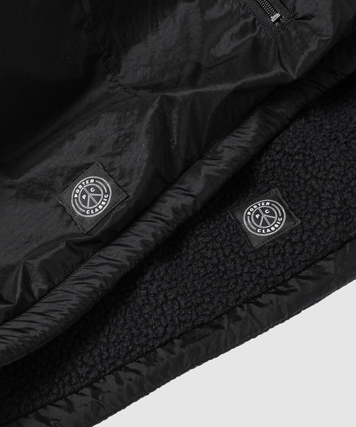 PORTER CLASSIC（ポータークラシック）の「LINER NYLON FLEECE ZIP UP (POLARTEC) / WEATHER MP CONNECTION（ナイロンジャケット・メンズ・ブルー/ブラック/オリーブ・3/4）」の10枚目の写真