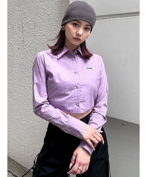 EMODA（エモダ）の「カットオフクロップドシャツ（シャツ/ブラウス・レディース・ホワイト/パープル/その他/その他1・FREE）」の6枚目の写真