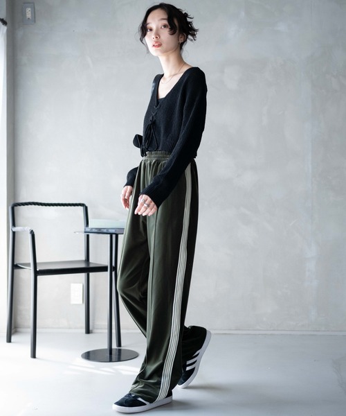 WEGO（ウィゴー）の「WEGO/【セットアップ】ベロアトラックパンツ（スウェットパンツ・レディース・カーキ/ネイビー・FREE）」の12枚目の写真