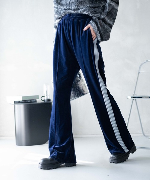 WEGO（ウィゴー）の「WEGO/【セットアップ】ベロアトラックパンツ（スウェットパンツ・レディース・カーキ/ネイビー・FREE）」の15枚目の写真