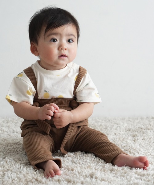 PUPPAPUPO(プッパプーポ)の「サロペット リブパンツ(その他パンツ・キッズ・モカ/ブルー/ブラック/ピンクベージュ/アイボリー/ベージュ/グレー/ミント/ピンク/チャコール・80/70/90)」の6枚目の写真