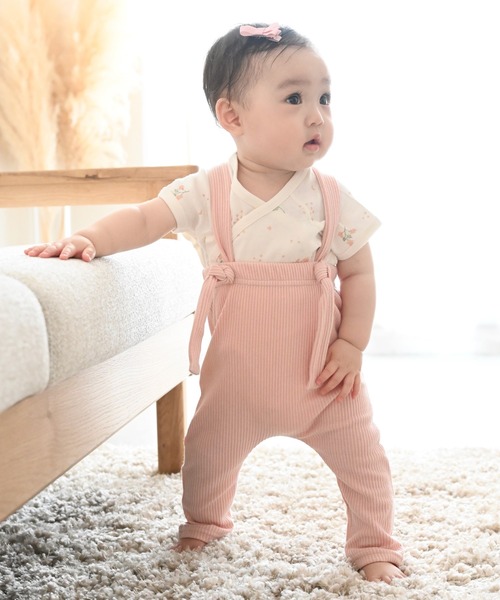 PUPPAPUPO(プッパプーポ)の「サロペット リブパンツ(その他パンツ・キッズ・モカ/ブルー/ブラック/ピンクベージュ/アイボリー/ベージュ/グレー/ミント/ピンク/チャコール・80/70/90)」の18枚目の写真