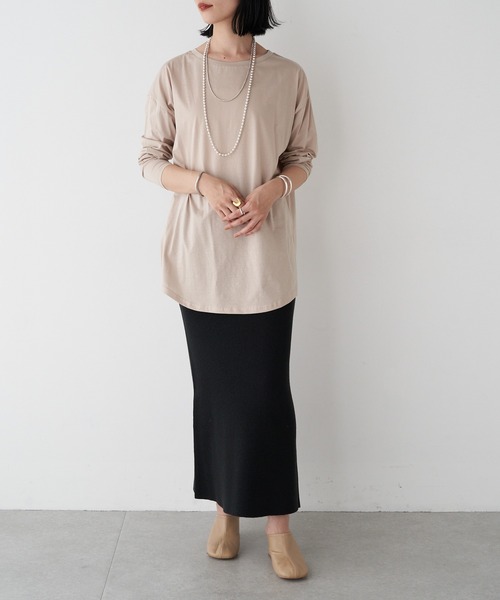 SHENERY（シーナリー）の「シルケットロングスリーブカットソー（Tシャツ/カットソー・レディース・グレイッシュベージュ/オフホワイト・FREE）」の21枚目の写真