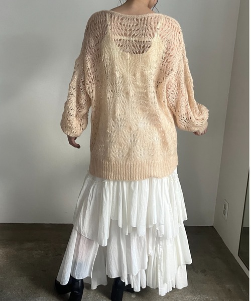 CASA FLINE(カーサフライン)の「モヘアウールクロシェニットプルオーバー(ニット/セーター・レディース・ホワイト/オレンジ/ミント/グレー・FREE)」の16枚目の写真