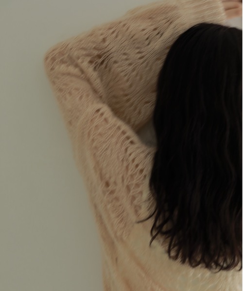 CASA FLINE(カーサフライン)の「モヘアウールクロシェニットプルオーバー(ニット/セーター・レディース・ホワイト/オレンジ/ミント/グレー・FREE)」の12枚目の写真