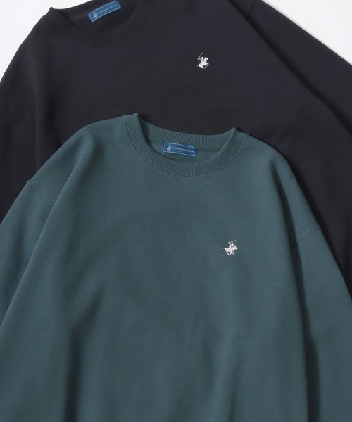 BEVERLY HILLS POLO CLUB（ビバリーヒルズポロクラブ）の「BEVERLY HILLS POLO CLUB/ビバリーヒルズポロクラブ 別注 オーバーサイズ 裏起毛 ロゴ ワンポイント刺繍 スウェット トレーナー/長袖 トップス プルオーバー/レディース メンズ（スウェット・レディース・ネイビー/アッシュグレー/スミクロ/ブラウン/アイボリー/グリーン/グレー系その他/ホワイト系その他/ブラック系その他/ブルー系その他/グリーン系その他/ブルー/グレー/ブラック・L/M/LL）」の12枚目の写真