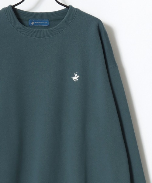 BEVERLY HILLS POLO CLUB（ビバリーヒルズポロクラブ）の「BEVERLY HILLS POLO CLUB/ビバリーヒルズポロクラブ 別注 オーバーサイズ 裏起毛 ロゴ ワンポイント刺繍 スウェット トレーナー/長袖 トップス プルオーバー/レディース メンズ（スウェット・レディース・ネイビー/アッシュグレー/スミクロ/ブラウン/アイボリー/グリーン/グレー系その他/ホワイト系その他/ブラック系その他/ブルー系その他/グリーン系その他/ブルー/グレー/ブラック・L/M/LL）」の22枚目の写真