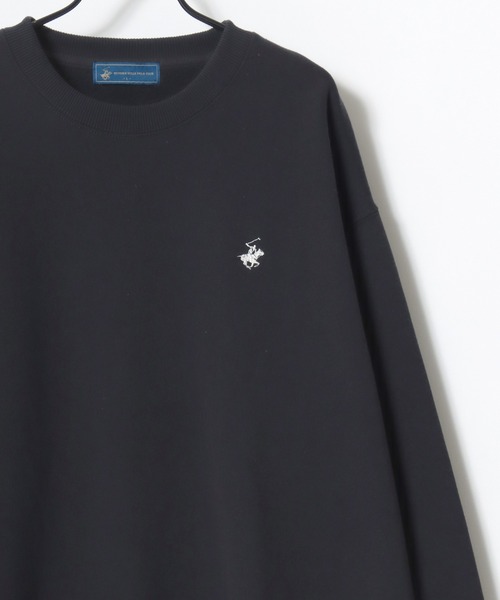 BEVERLY HILLS POLO CLUB（ビバリーヒルズポロクラブ）の「BEVERLY HILLS POLO CLUB/ビバリーヒルズポロクラブ 別注 オーバーサイズ 裏起毛 ロゴ ワンポイント刺繍 スウェット トレーナー/長袖 トップス プルオーバー/レディース メンズ（スウェット・レディース・ネイビー/アッシュグレー/スミクロ/ブラウン/アイボリー/グリーン/グレー系その他/ホワイト系その他/ブラック系その他/ブルー系その他/グリーン系その他/ブルー/グレー/ブラック・L/M/LL）」の19枚目の写真