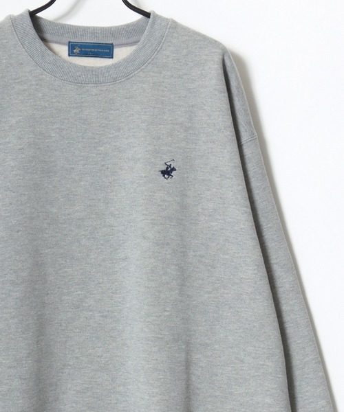 BEVERLY HILLS POLO CLUB（ビバリーヒルズポロクラブ）の「BEVERLY HILLS POLO CLUB/ビバリーヒルズポロクラブ 別注 オーバーサイズ 裏起毛 ロゴ ワンポイント刺繍 スウェット トレーナー/長袖 トップス プルオーバー/レディース メンズ（スウェット・レディース・ネイビー/アッシュグレー/スミクロ/ブラウン/アイボリー/グリーン/グレー系その他/ホワイト系その他/ブラック系その他/ブルー系その他/グリーン系その他/ブルー/グレー/ブラック・L/M/LL）」の20枚目の写真