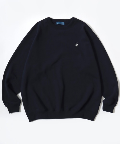 BEVERLY HILLS POLO CLUB（ビバリーヒルズポロクラブ）の「BEVERLY HILLS POLO CLUB/ビバリーヒルズポロクラブ 別注 オーバーサイズ 裏起毛 ロゴ ワンポイント刺繍 スウェット トレーナー/長袖 トップス プルオーバー/レディース メンズ（スウェット・レディース・ネイビー/アッシュグレー/スミクロ/ブラウン/アイボリー/グリーン/グレー系その他/ホワイト系その他/ブラック系その他/ブルー系その他/グリーン系その他/ブルー/グレー/ブラック・L/M/LL）」の17枚目の写真