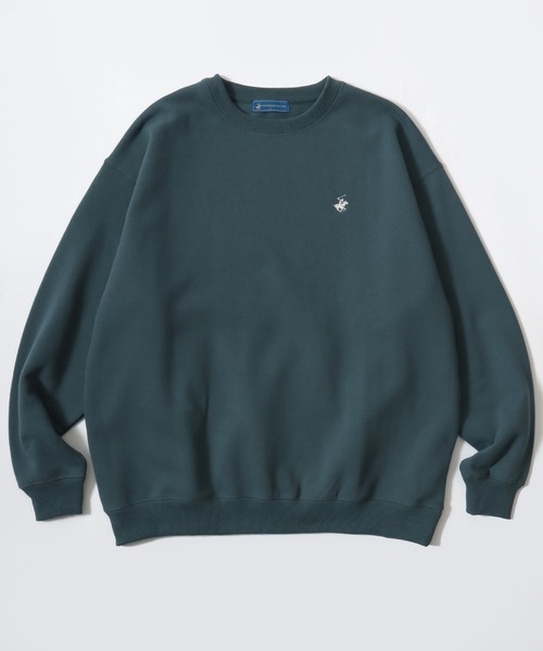 BEVERLY HILLS POLO CLUB（ビバリーヒルズポロクラブ）の「BEVERLY HILLS POLO CLUB/ビバリーヒルズポロクラブ 別注 オーバーサイズ 裏起毛 ロゴ ワンポイント刺繍 スウェット トレーナー/長袖 トップス プルオーバー/レディース メンズ（スウェット・レディース・ネイビー/アッシュグレー/スミクロ/ブラウン/アイボリー/グリーン/グレー系その他/ホワイト系その他/ブラック系その他/ブルー系その他/グリーン系その他/ブルー/グレー/ブラック・L/M/LL）」の15枚目の写真