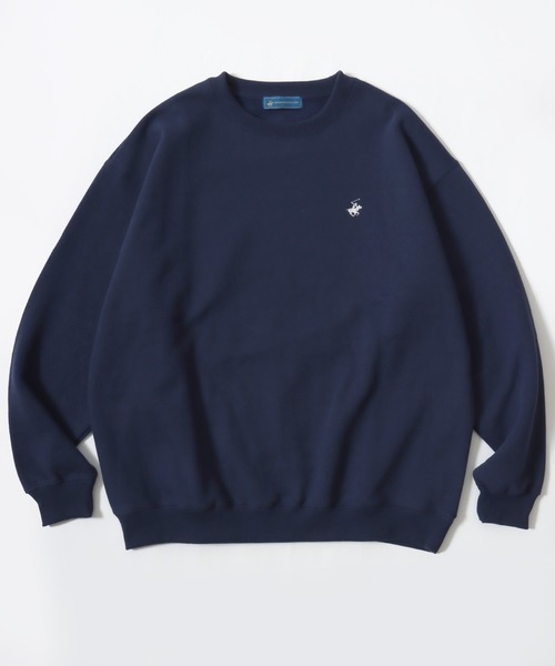 BEVERLY HILLS POLO CLUB（ビバリーヒルズポロクラブ）の「BEVERLY HILLS POLO CLUB/ビバリーヒルズポロクラブ 別注 オーバーサイズ 裏起毛 ロゴ ワンポイント刺繍 スウェット トレーナー/長袖 トップス プルオーバー/レディース メンズ（スウェット・レディース・ネイビー/アッシュグレー/スミクロ/ブラウン/アイボリー/グリーン/グレー系その他/ホワイト系その他/ブラック系その他/ブルー系その他/グリーン系その他/ブルー/グレー/ブラック・L/M/LL）」の16枚目の写真