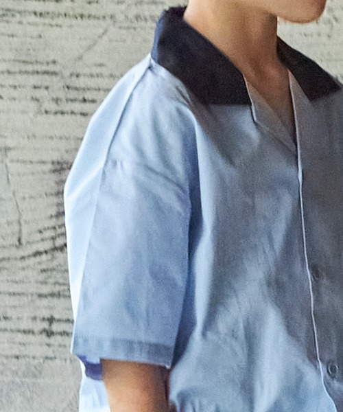 PAIRMANON STREET】配色半袖ボーリングシャツ（シャツ/ブラウス