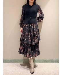 SNIDEL（スナイデル）の「ベストレイヤードニットワンピース 