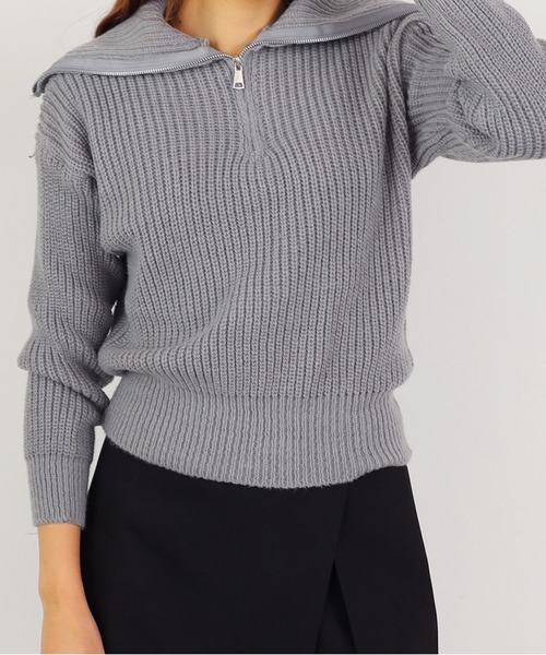 ROOPTOKYO（ループトウキョウ）の「ふわふわハーフジップニット（ニット/セーター・レディース・グレー/ミント/ブラウン・FREE）」の2枚目の写真