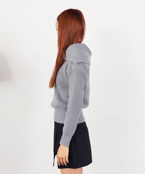 ROOPTOKYO（ループトウキョウ）の「ふわふわハーフジップニット（ニット/セーター・レディース・グレー/ミント/ブラウン・FREE）」の8枚目の写真