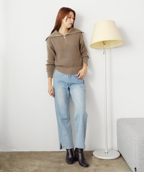 ROOPTOKYO（ループトウキョウ）の「ふわふわハーフジップニット（ニット/セーター・レディース・グレー/ミント/ブラウン・FREE）」の17枚目の写真