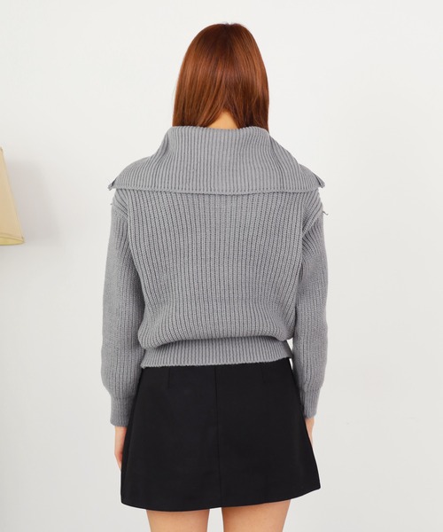 ROOPTOKYO（ループトウキョウ）の「ふわふわハーフジップニット（ニット/セーター・レディース・グレー/ミント/ブラウン・FREE）」の9枚目の写真