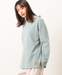 裏起毛 ワッフル クルーネックTシャツ