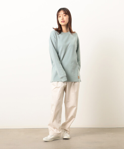 Purple&Yellow(パープルアンドイエロー)の「裏起毛 ワッフル クルーネックTシャツ(Tシャツ/カットソー・メンズ・カーキ/アイボリー/ブラック/ミント・LARGE/SMALL/MEDIUM)」の12枚目の写真