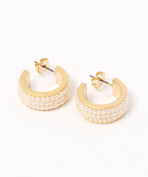 LEPSIM（レプシィム）の「【jours heureux】パールフープピアス　979703（ピアス（両耳用）・レディース・ゴールド・ONE SIZE）」の2枚目の写真